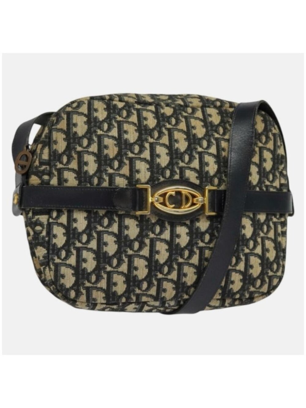 Dior Pre-Owned Black Beige Logo Crossbody Bag
